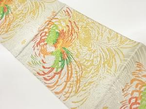 菊模様織出し袋帯